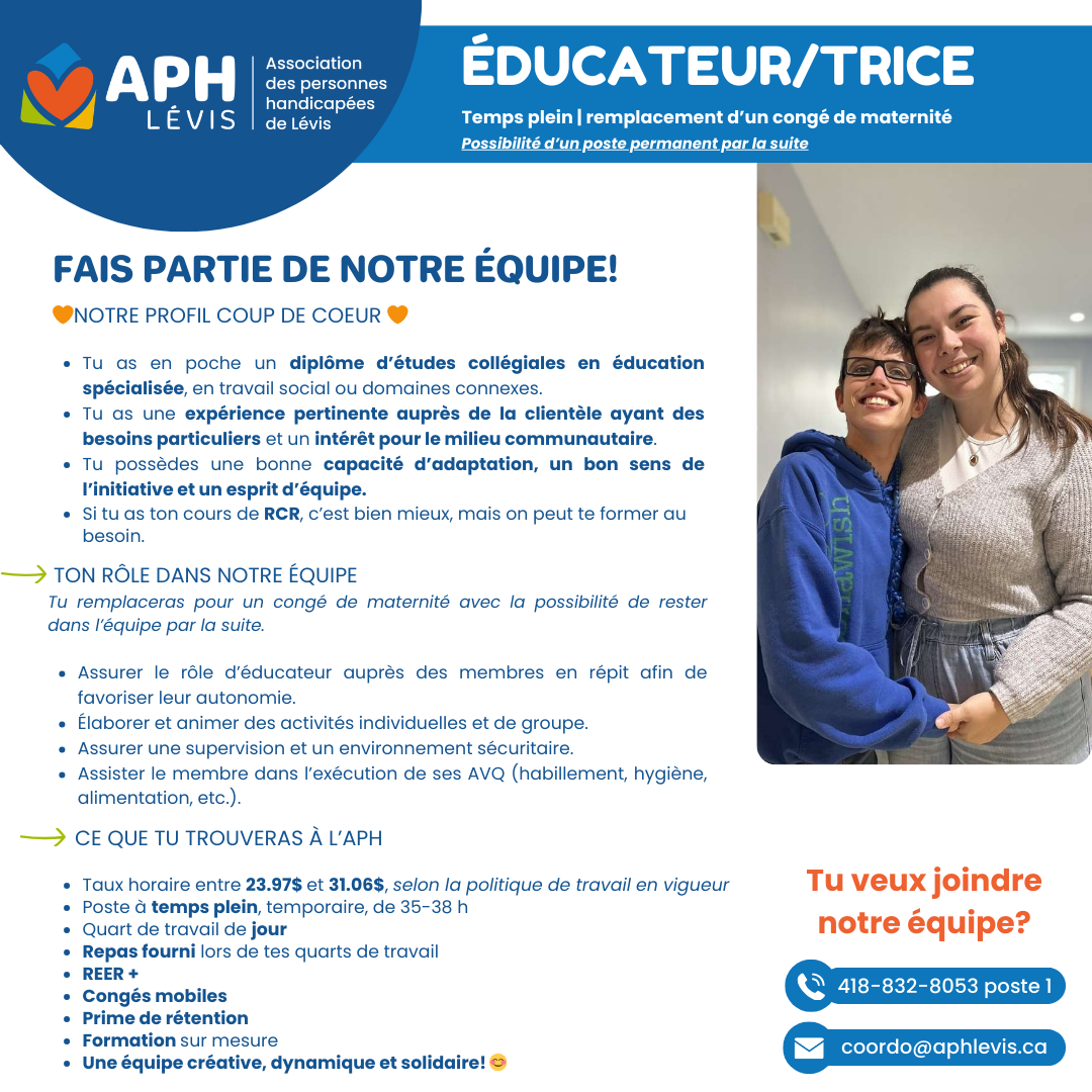 Offre emploi educatrice maternité. 2png