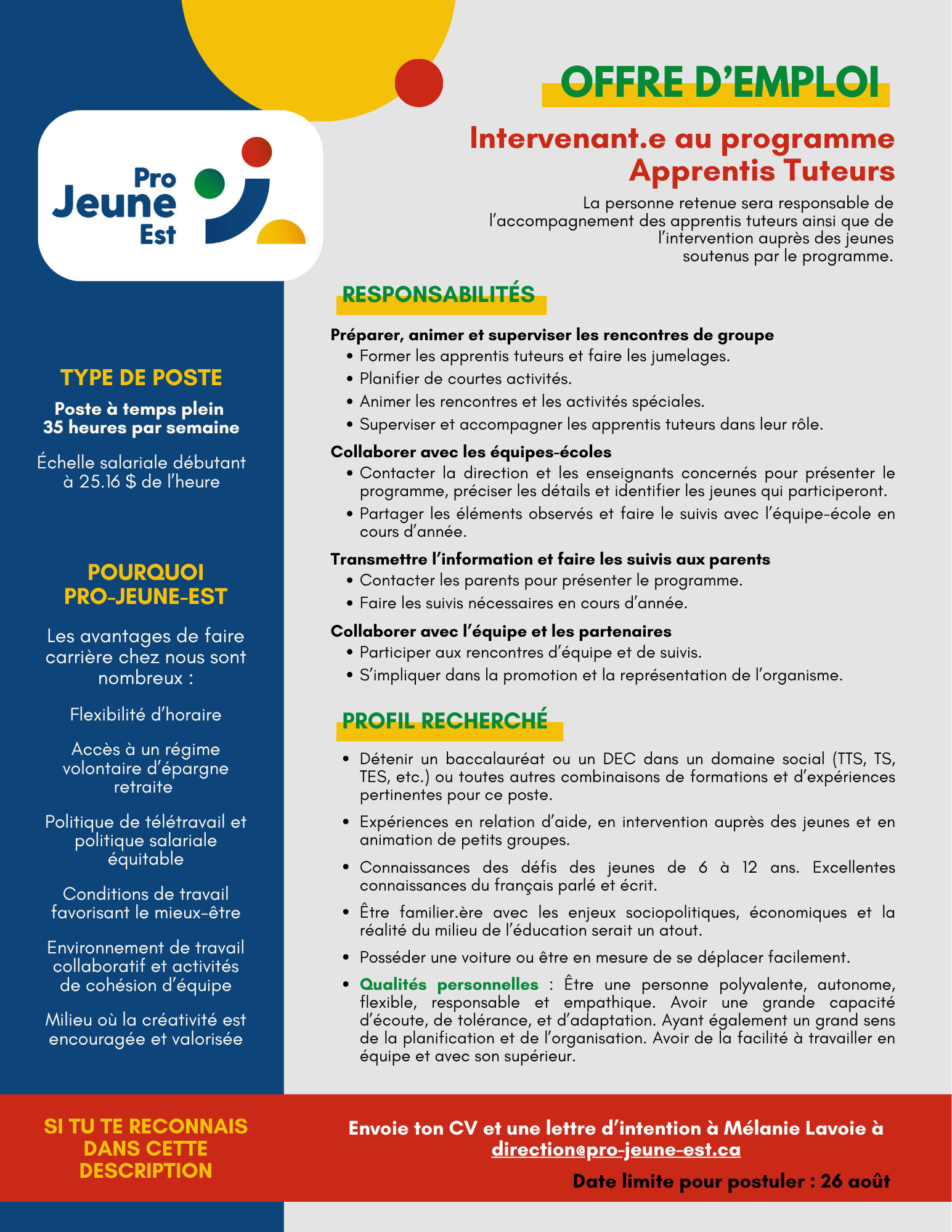Intervenant.e au programme Apprentis Tuteurs août